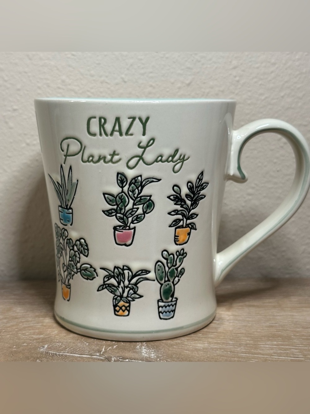 Spectrum Designz Crazy Plant Lady - Green & White  Coffee Tea Mug 17 Oz